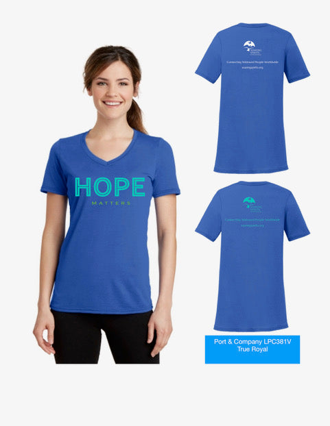 Hope Matters Blue V-Neck Tee