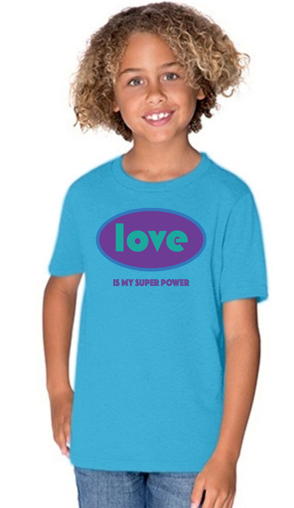 Love is My Superpower Kids Tee (Ash grey)