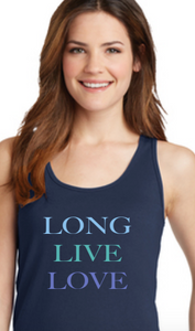 Long Live Love Multicolor blue tank