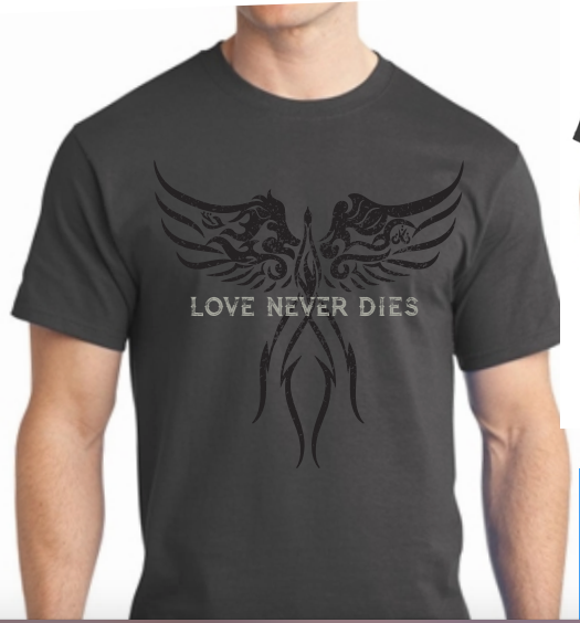 Love never dies Phoenix rising crew neck